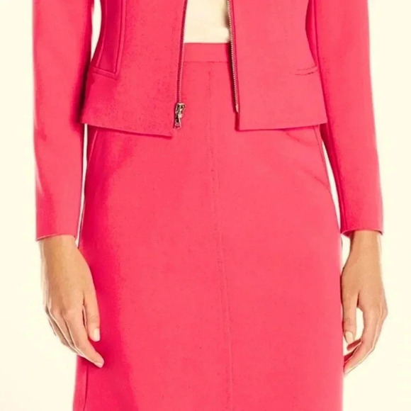Anne Klein Career Business Pencil Skirt Breton Red Pockets Zipper Women’s 12 NWT - Picture 1 of 8